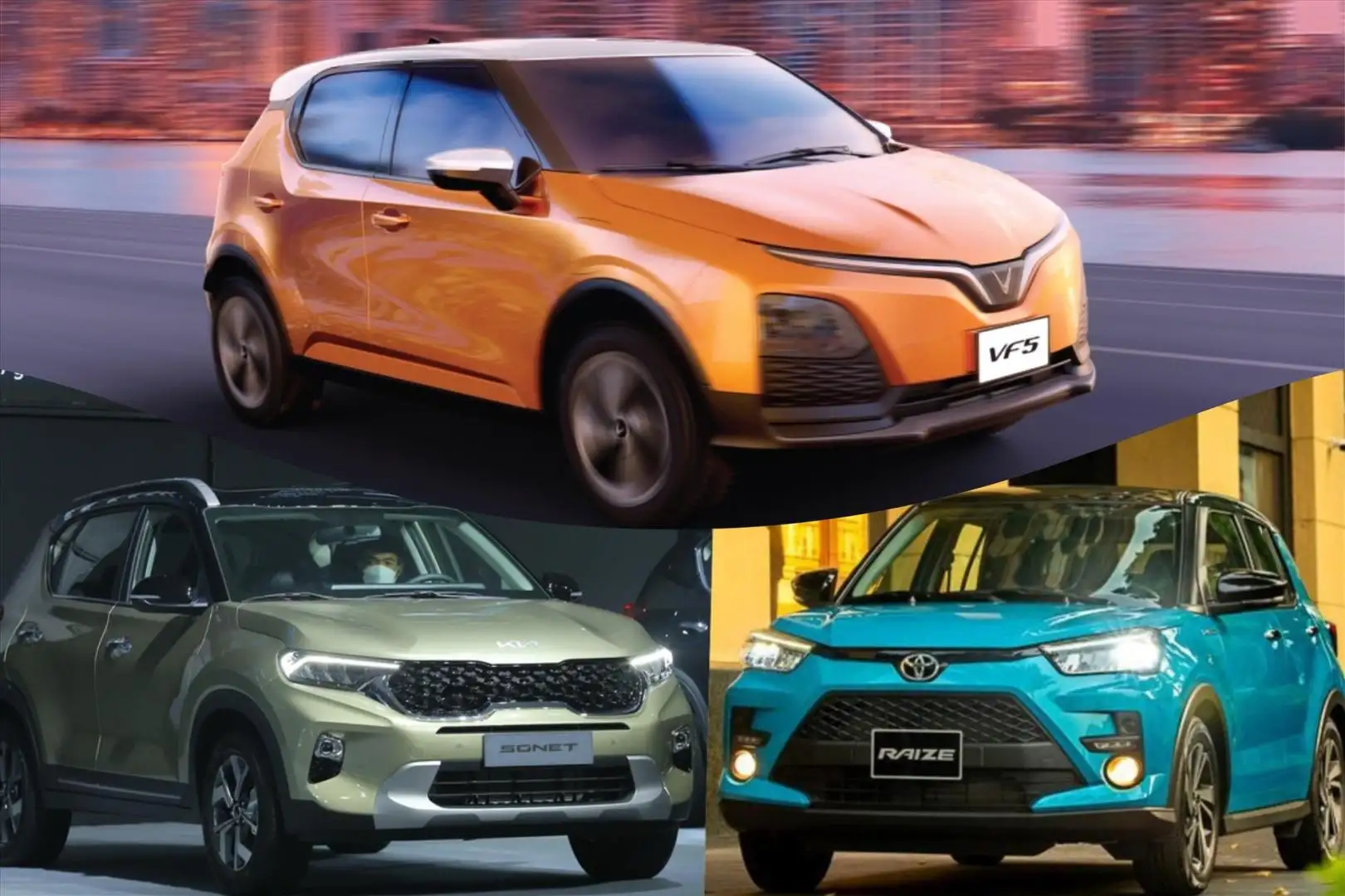 so sánh vf5 vs raize vs sonet suv co a 2026