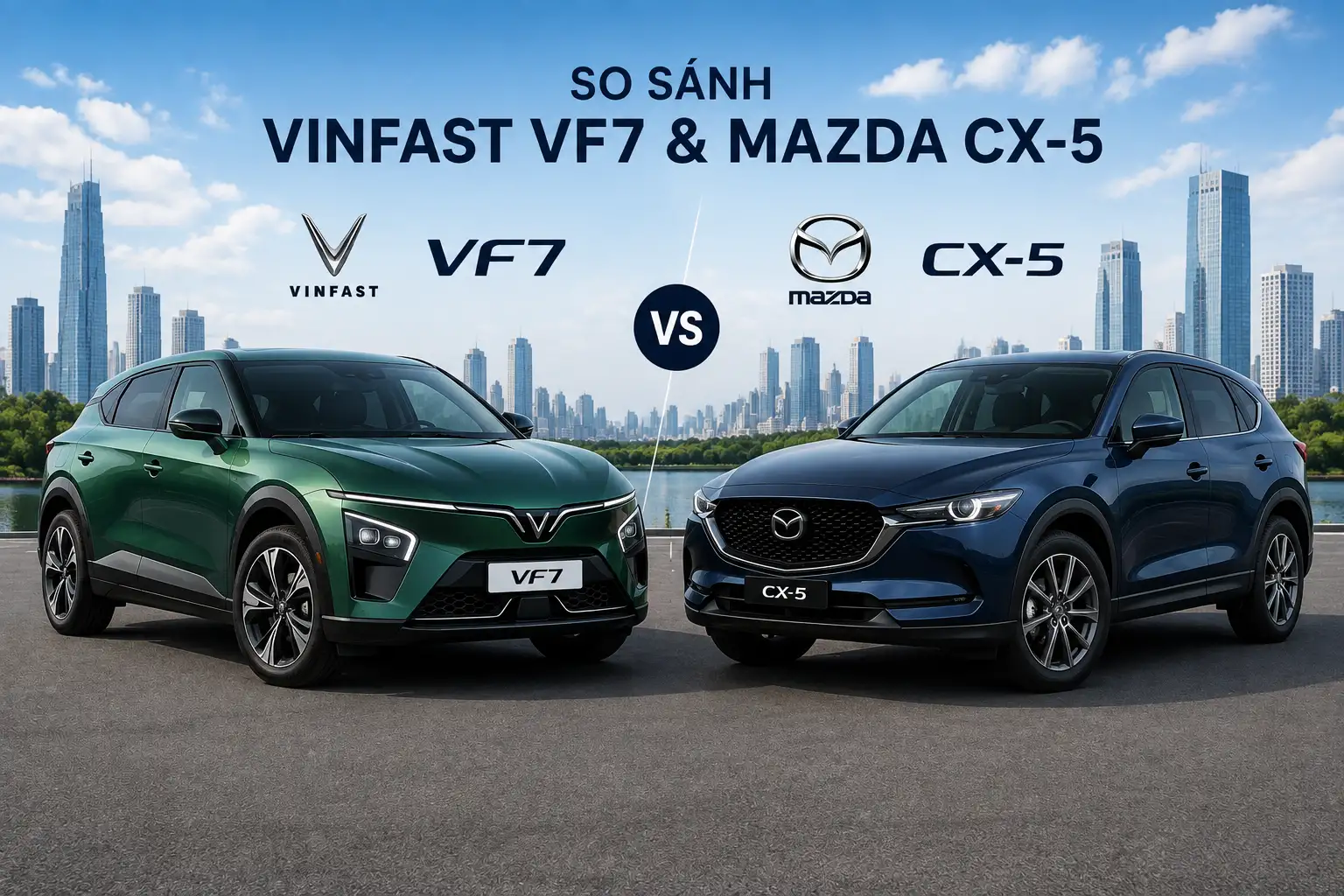 so sánh vf7 vs cx5 tại showroom vinfast times city