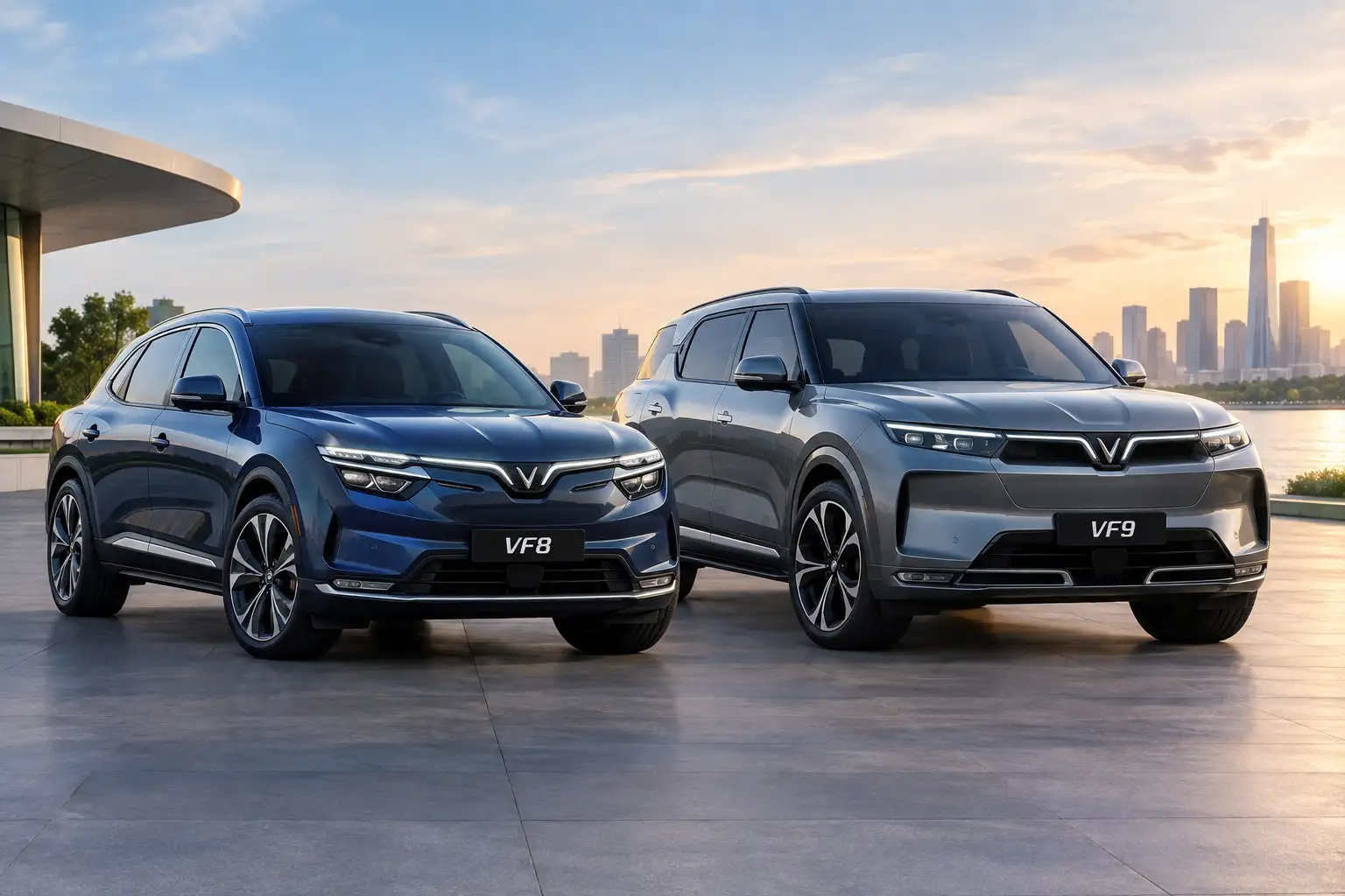 so sánh vf8 vs vf9 tại showroom vinfast times city